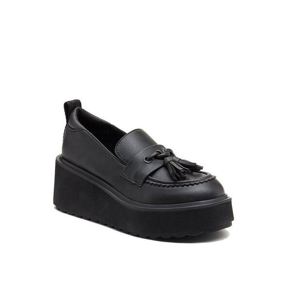 Rocket Dog Harper Platform Black Chunky Loafer Grunge Y2K Edgy Faux Leather - Picture 2 of 16